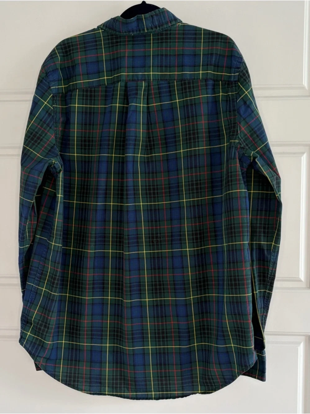 Ralph Lauren Boys L 14-16 Tartan Plaid Cotton Button Down Shirt Preppy Academia